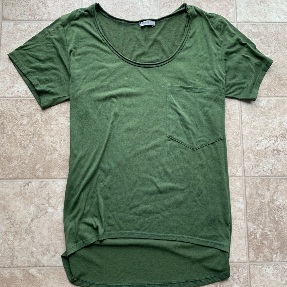 Doublju T-shirt with high low hem